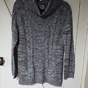 Elegant Charcoal Women's Cowl Neck Sweater VGC Size Large.